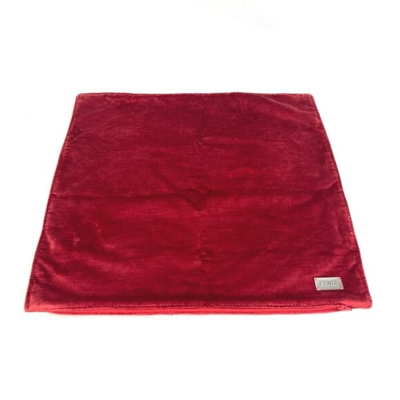 FENDI rhinestone interior swarovski logo Cushion Cover cushion Velor Red - Picture 4 of 9